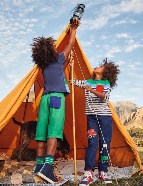 Appliqué Pull-on Pants - Starboard Blue Trains Appliqué Pull-on Pants - Starboard Blue Trains