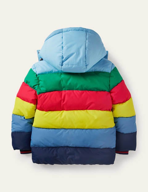 Shower-Resistant Padded Jacket - Bright Multi Rainbow