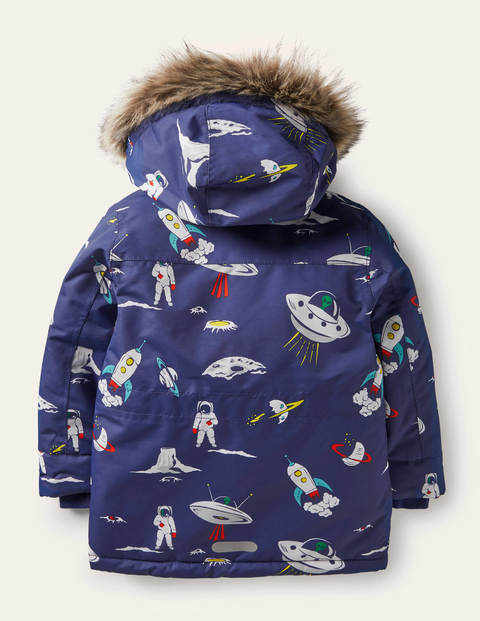 Bequemer wasserdichter Parka - Segelblau, Weltall Bequemer wasserdichter Parka - Segelblau, Weltall