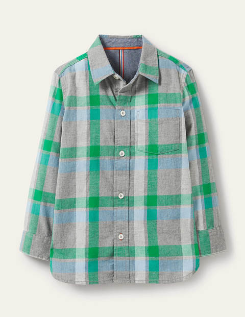 Casual Twill Shirt - Grey Marl/Green Casual Twill Shirt - Grey Marl/Green