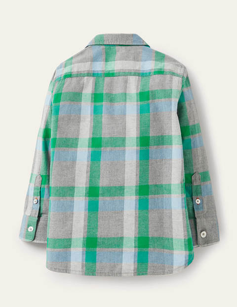 Casual Twill Shirt - Grey Marl/Green Casual Twill Shirt - Grey Marl/Green
