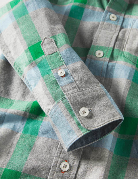 Casual Twill Shirt - Grey Marl/Green Casual Twill Shirt - Grey Marl/Green