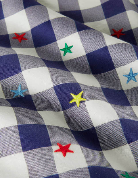 Lässiges Twill-Hemd - Navy/Naturweiß, Regenbogensterne Lässiges Twill-Hemd - Navy/Naturweiß, Regenbogensterne