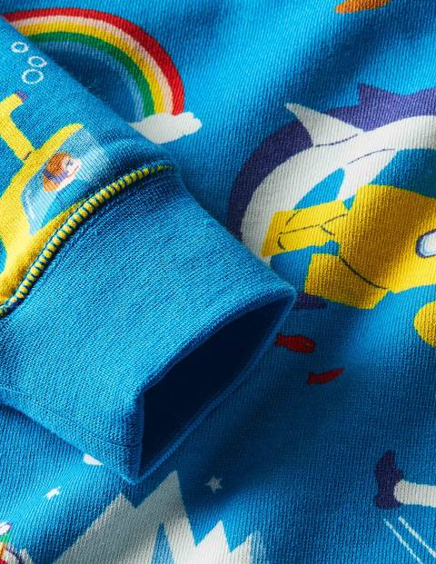 Printed Sweatshirt - Moroccan Blue Heros Printed Sweatshirt - Moroccan Blue Heros