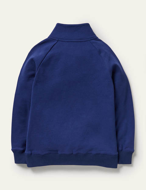 Cosy Appliqué Half-zip Sweater - Starboard Blue Space Cosy Appliqué Half-zip Sweater - Starboard Blue Space