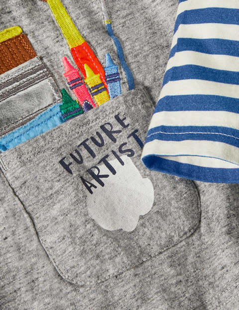 Occupational Appliqué T-shirt - Grey Marl Artist Occupational Appliqué T-shirt - Grey Marl Artist