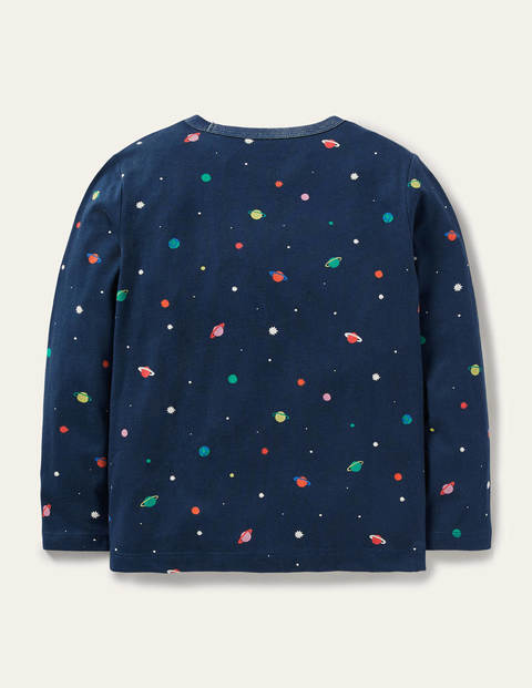 Space Appliqué T-shirt - Stormy Blue Alien Space Appliqué T-shirt - Stormy Blue Alien