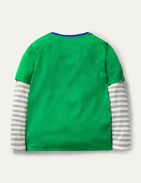 Layered Music Appliqué T-shirt - Rich Emerald Green Pug