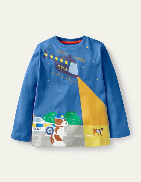 Glow Adventure Scene T-shirt - Elizabethan Blue Police Sprout Glow Adventure Scene T-shirt - Elizabethan Blue Police Sprout