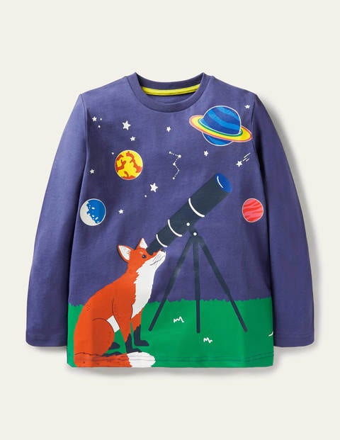 Glow Adventure Scene T-shirt - Starboard Blue Fox Telescope Glow Adventure Scene T-shirt - Starboard Blue Fox Telescope