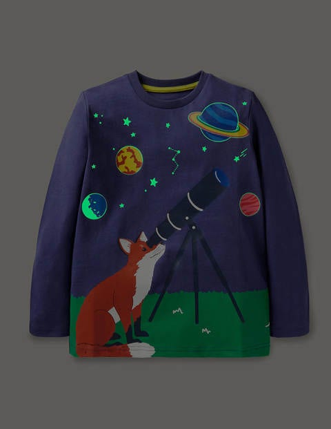 Glow Adventure Scene T-shirt - Starboard Blue Fox Telescope Glow Adventure Scene T-shirt - Starboard Blue Fox Telescope