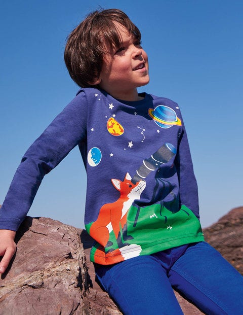 Glow Adventure Scene T-shirt - Starboard Blue Fox Telescope Glow Adventure Scene T-shirt - Starboard Blue Fox Telescope