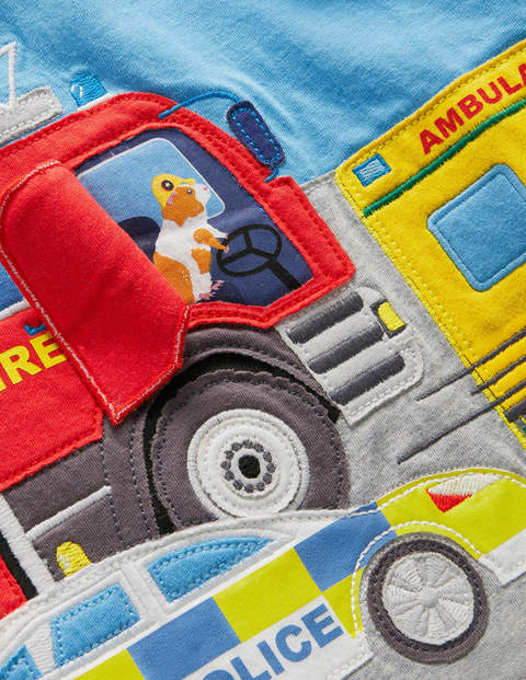 Transport Appliqué T-shirt - Surfboard Blue Vehicles Transport Appliqué T-shirt - Surfboard Blue Vehicles