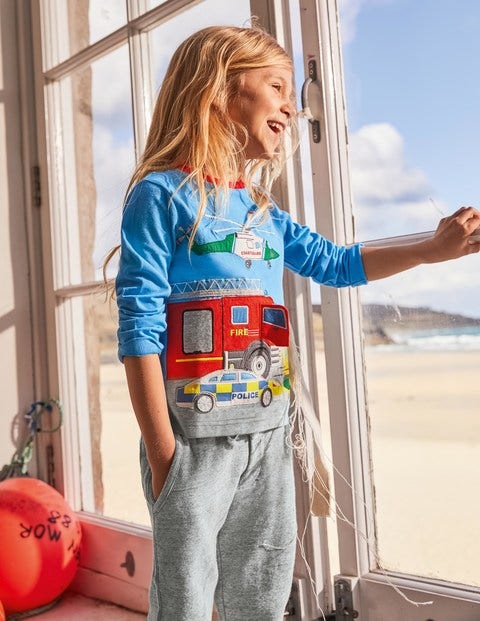 Transport Appliqué T-shirt - Surfboard Blue Vehicles Transport Appliqué T-shirt - Surfboard Blue Vehicles