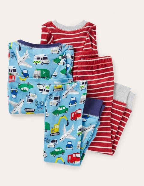 Twin Pack Snug Pajamas - Surfboard Blue Vehicles Twin Pack Snug Pajamas - Surfboard Blue Vehicles