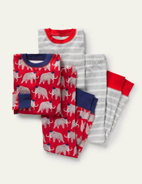 Twin Pack Snug Pyjamas - Cherry Tomato Red Mammoth Twin Pack Snug Pyjamas - Cherry Tomato Red Mammoth