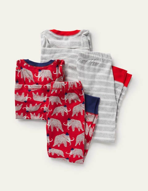 Twin Pack Snug Pyjamas - Cherry Tomato Red Mammoth Twin Pack Snug Pyjamas - Cherry Tomato Red Mammoth