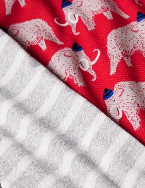 Twin Pack Snug Pyjamas - Cherry Tomato Red Mammoth Twin Pack Snug Pyjamas - Cherry Tomato Red Mammoth