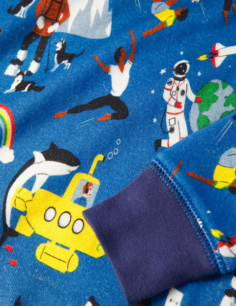 Snug Long John Pyjamas - Moroccan Blue Leaders Snug Long John Pyjamas - Moroccan Blue Leaders