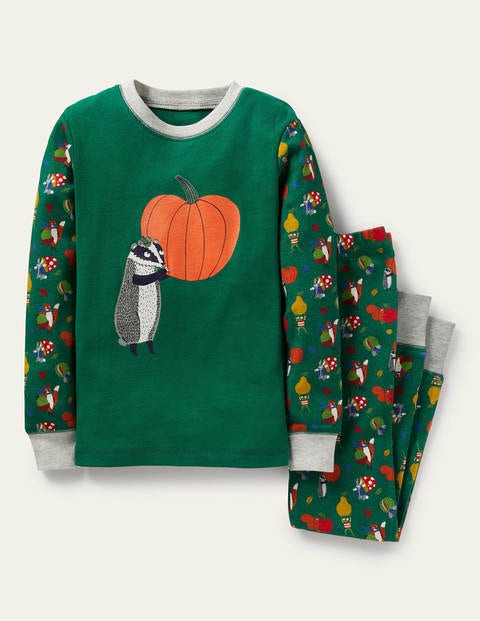 Snug Long John Pajamas - Forest Green Woodland Animal Snug Long John Pajamas - Forest Green Woodland Animal