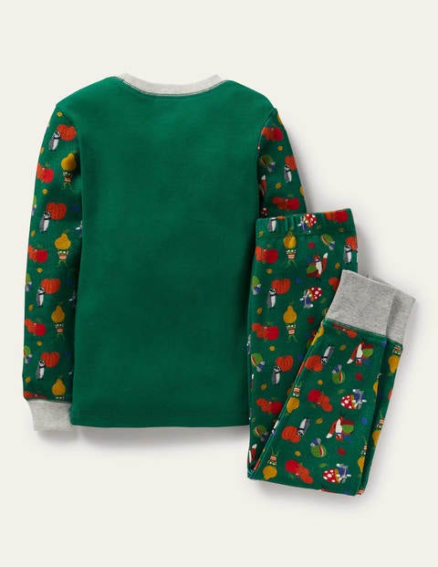 Snug Long John Pajamas - Forest Green Woodland Animal Snug Long John Pajamas - Forest Green Woodland Animal