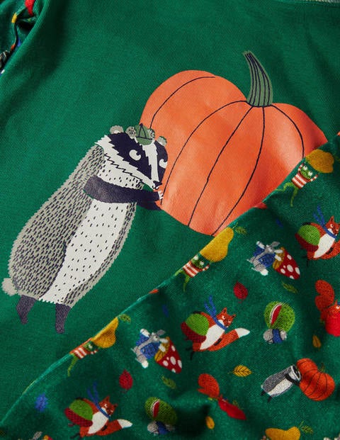Snug Long John Pajamas - Forest Green Woodland Animal Snug Long John Pajamas - Forest Green Woodland Animal