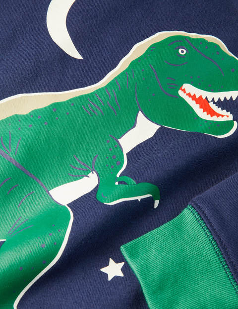 Im Dunkeln leuchtender Schlafanzug mit anliegender Passform - Schuluniform-Navy, Dinosaurier Im Dunkeln leuchtender Schlafanzug mit anliegender Passform - Schuluniform-Navy, Dinosaurier