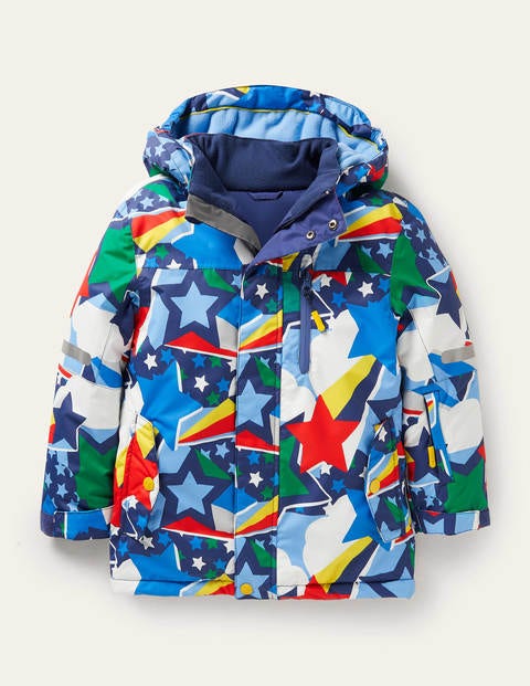 All-weather Waterproof Jacket - Bright Rainbow Stars