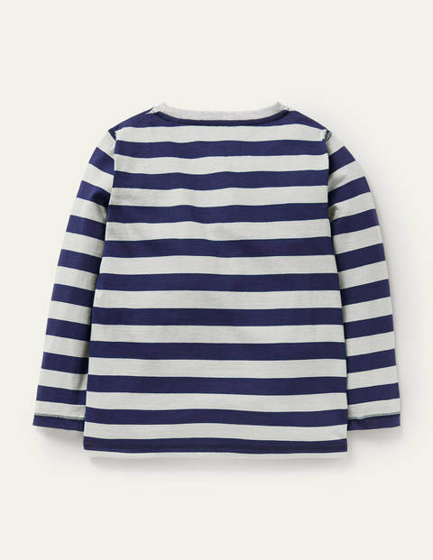 Superweiches Oberteil mit langen Ärmeln - Naturweiß/Schuluniform-Navy Superweiches Oberteil mit langen Ärmeln - Naturweiß/Schuluniform-Navy