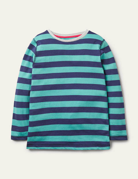 보덴 키즈 티셔츠 Boden Supersoft Long-sleeved T-shirt - Brook Blue/Navy