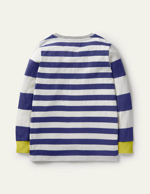 Stripe Animal Appliqué T-shirt - College Navy/Ivory Frog Stripe Animal Appliqué T-shirt - College Navy/Ivory Frog
