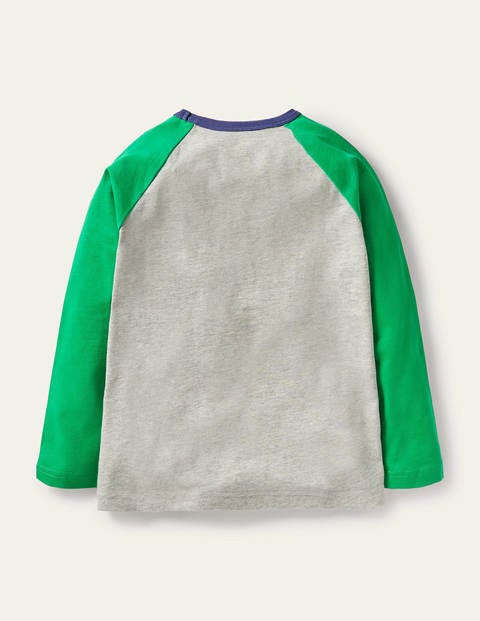 Glowing Space Raglan T-shirt - Grey Marl/Green Aliens Glowing Space Raglan T-shirt - Grey Marl/Green Aliens
