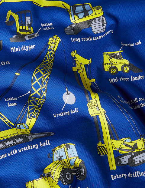 Educational Vehicle T-shirt - Brilliant Blue Diggers Educational Vehicle T-shirt - Brilliant Blue Diggers