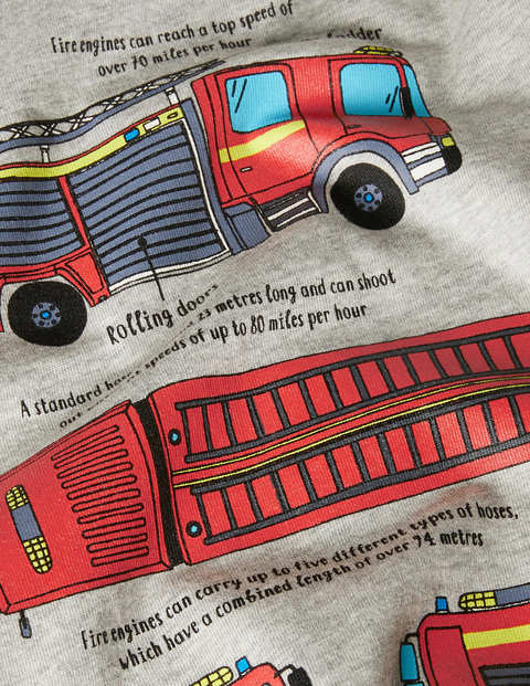 Educational Vehicle T-shirt - Grey Marl Fire Engine Educational Vehicle T-shirt - Grey Marl Fire Engine