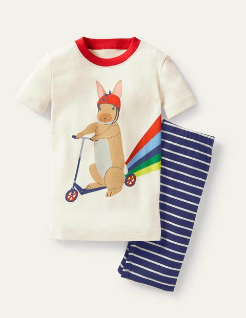 Pyjama court douillet - Scooter et lapin ivoire Pyjama court douillet - Scooter et lapin ivoire