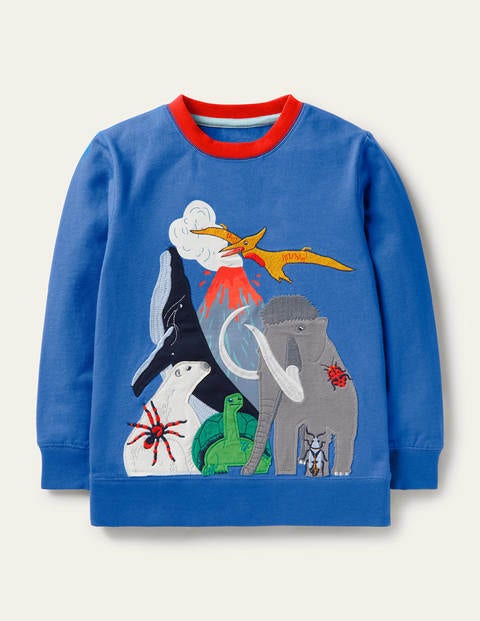 Graphic Crew Sweatshirt - Elizabethan Blue Animals Graphic Crew Sweatshirt - Elizabethan Blue Animals