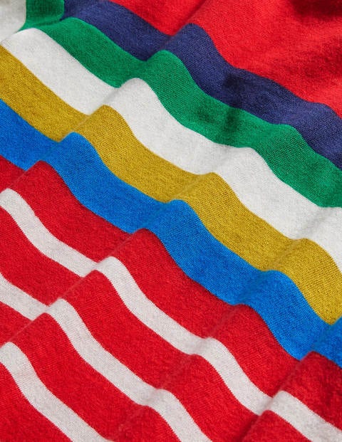 Fröhliches Bretonshirt - Rockabilly-Rot/Naturweiß, Regenbogen Fröhliches Bretonshirt - Rockabilly-Rot/Naturweiß, Regenbogen