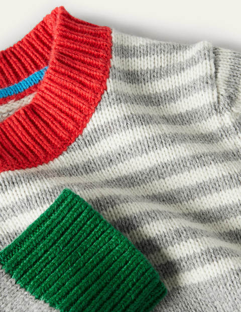 Colourblock Crew Jumper - Grey Marl/Ivory Colourblock Crew Jumper - Grey Marl/Ivory