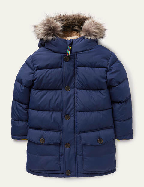 Lange Jacke mit Wattierung - Schuluniform-Navy Lange Jacke mit Wattierung - Schuluniform-Navy
