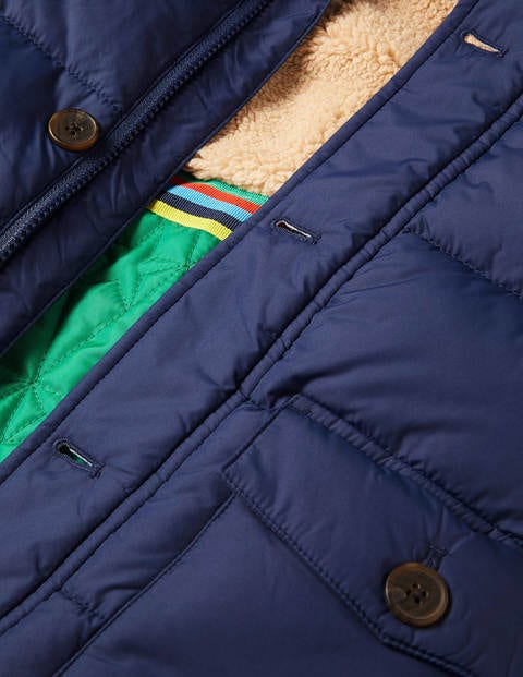 Lange Jacke mit Wattierung - Schuluniform-Navy Lange Jacke mit Wattierung - Schuluniform-Navy