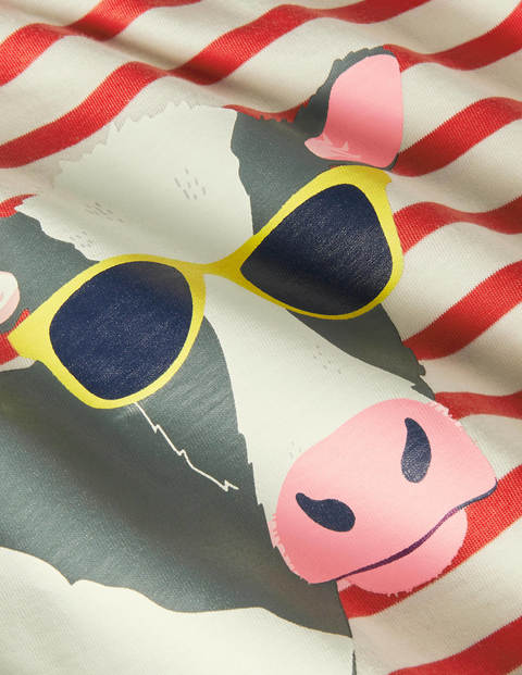 Fun Animal T-shirt - Ivory/Rockabilly Red Farm Fun Animal T-shirt - Ivory/Rockabilly Red Farm