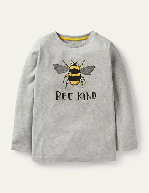Graphic Animal T-shirt - Grey Marl Bee Kind