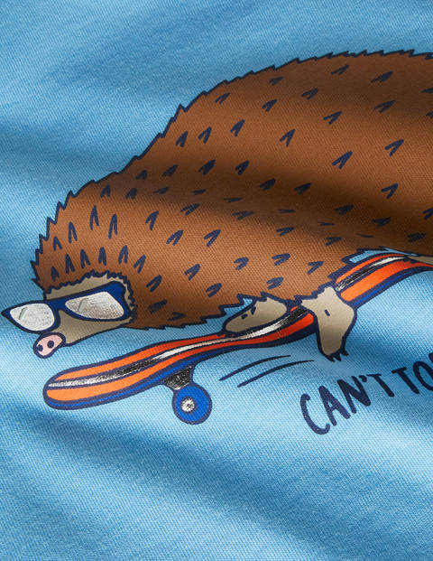 Graphic Animal T-shirt - Surfboard Blue Hedgehog Graphic Animal T-shirt - Surfboard Blue Hedgehog