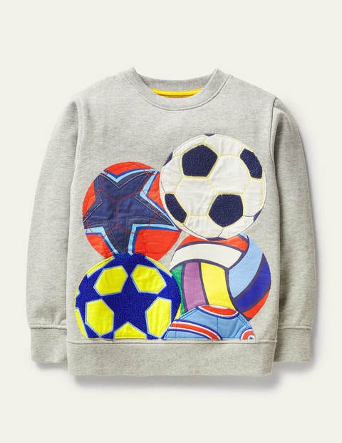 Appliqué Ball Sweatshirt - Grey Marl Appliqué Ball Sweatshirt - Grey Marl