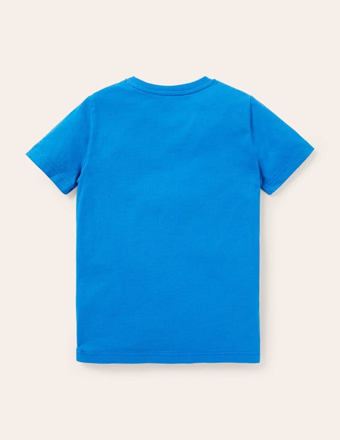 T-Shirt mit Sportapplikation - Blau, Fußball