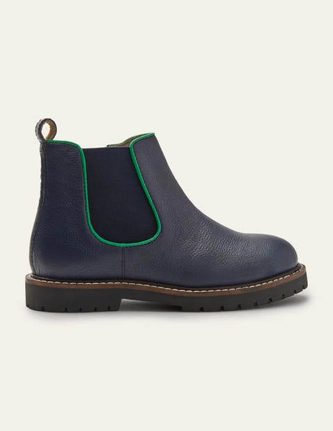 Leather Chelsea Boots - College Navy