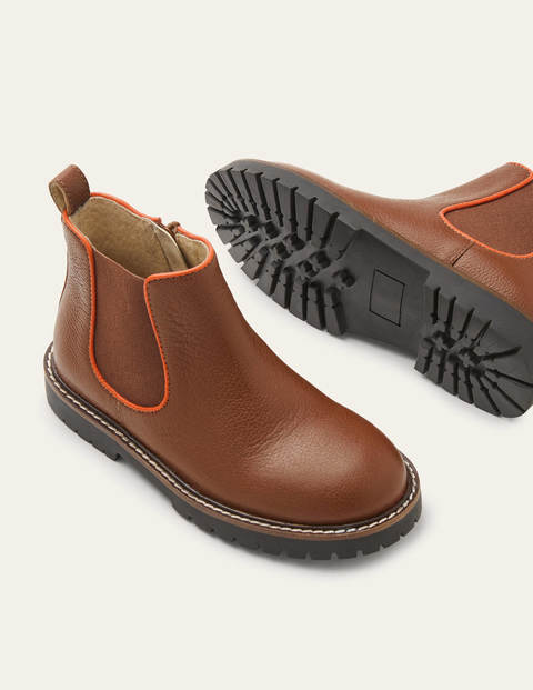 Chelsea-Boots aus Leder - Hellbraun Chelsea-Boots aus Leder - Hellbraun