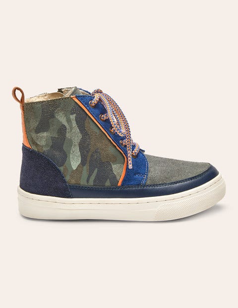 Leather Lace Up Boots - Khaki Camo Leather Lace Up Boots - Khaki Camo