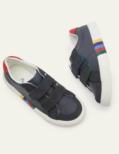 2 Strap Low Top Sneakers - College Navy Rainbow