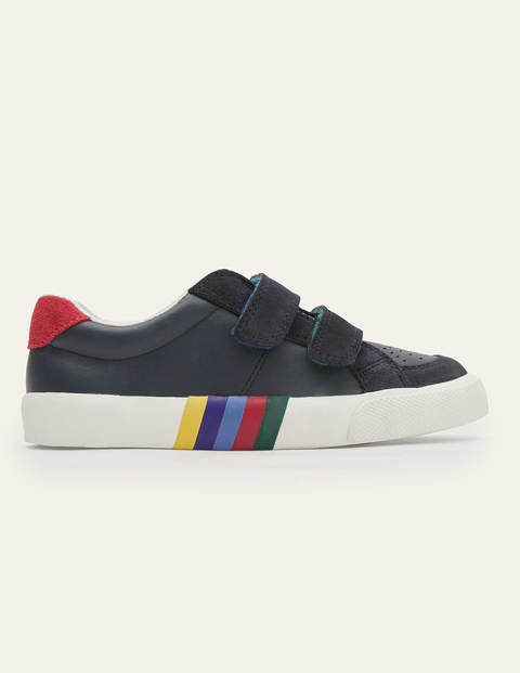 2 Strap Low Top Trainers - College Navy Rainbow